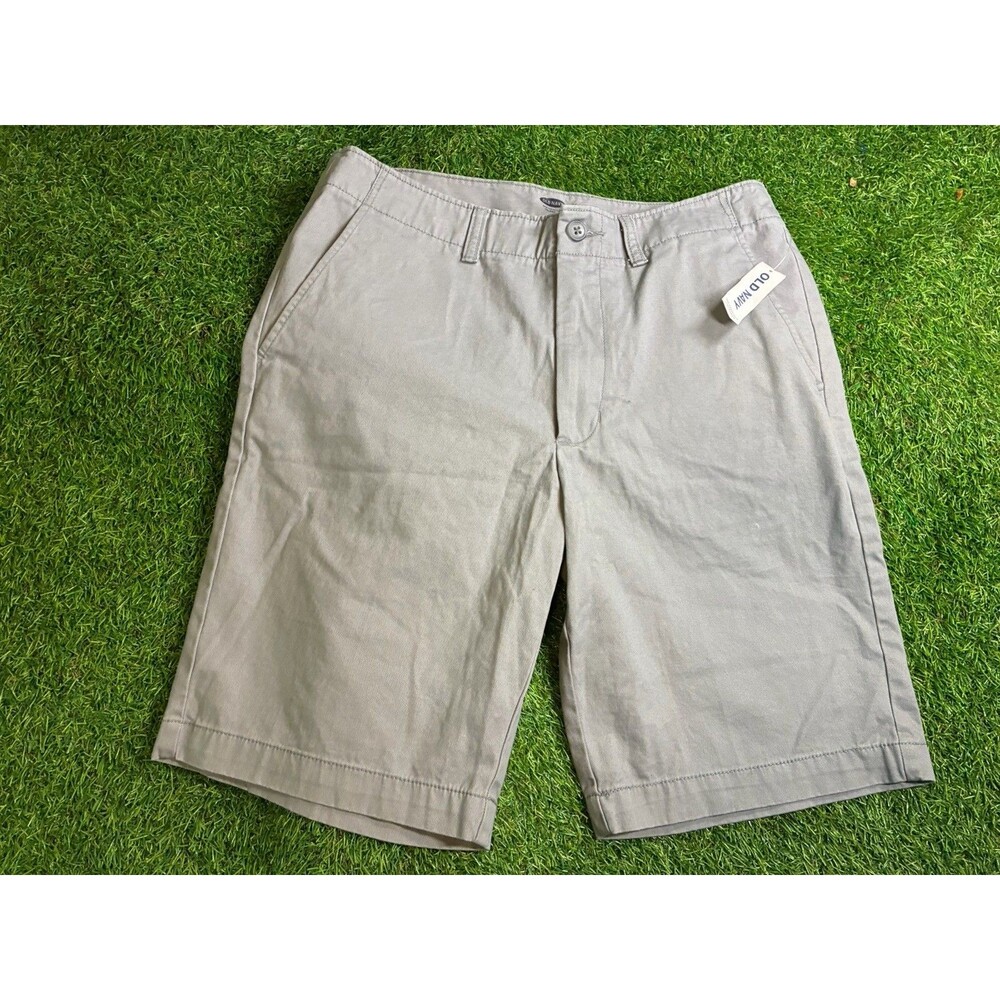 Old Navy Gray Flat Front Chino Shorts Men’s 31 NWT Casual Stretch